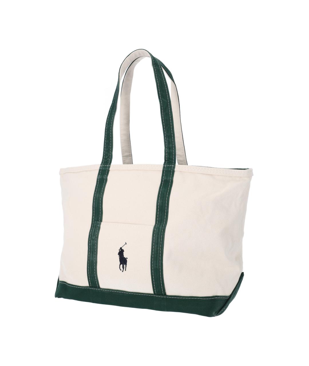 POLO RALPH LAUREN Бежевая хлопковая сумка тоут, фото 2