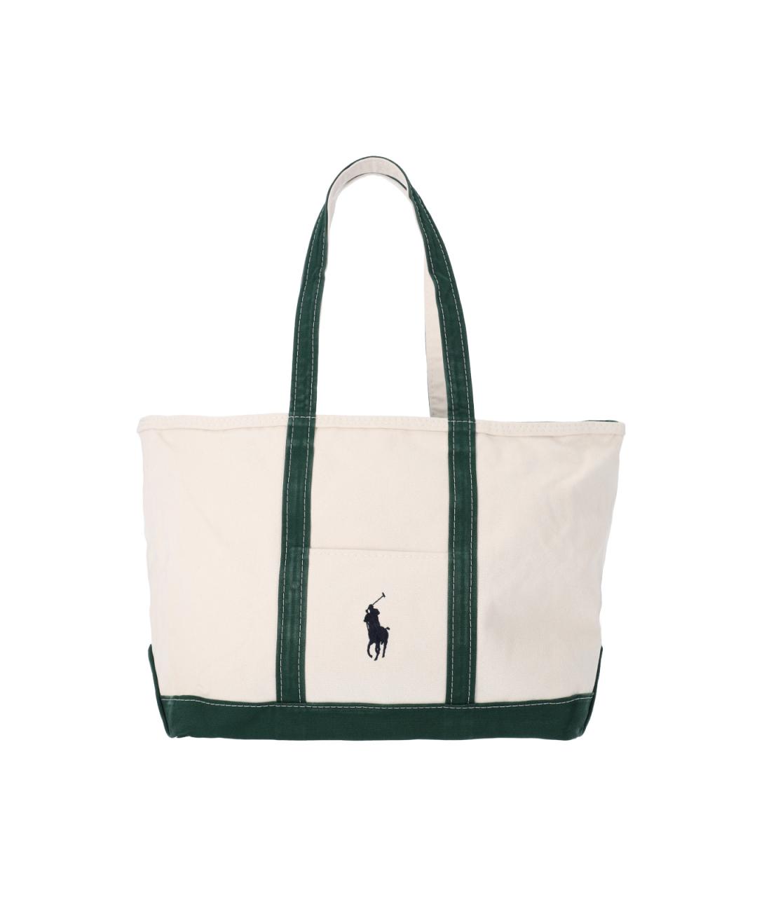 POLO RALPH LAUREN Бежевая хлопковая сумка тоут, фото 1