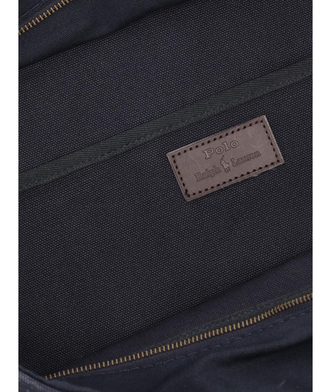 POLO RALPH LAUREN Синяя хлопковая сумка тоут, фото 4