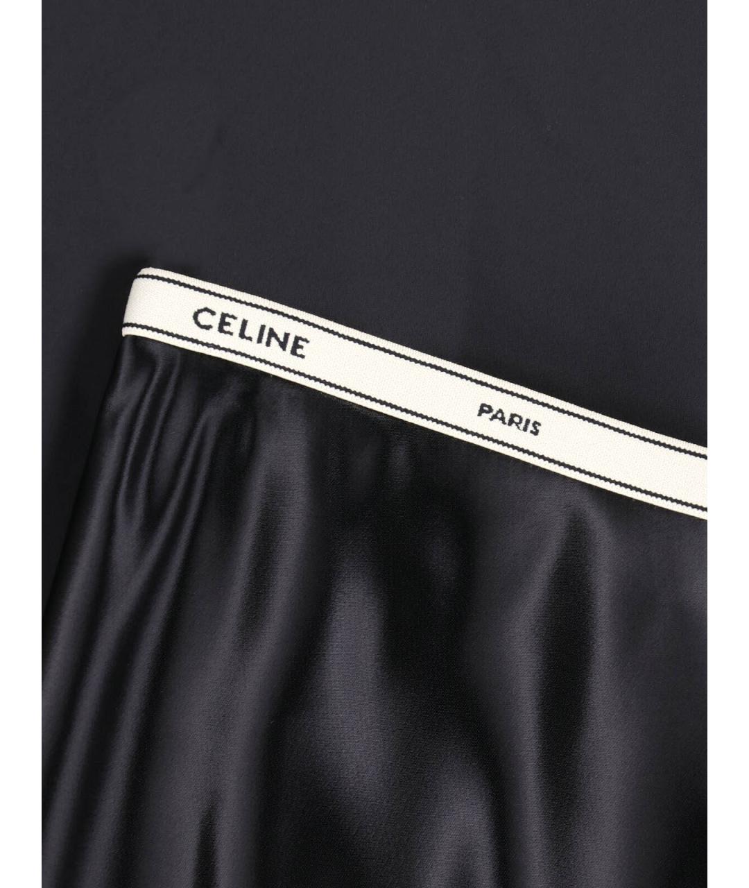 CELINE Черная вискозная юбка миди, фото 5