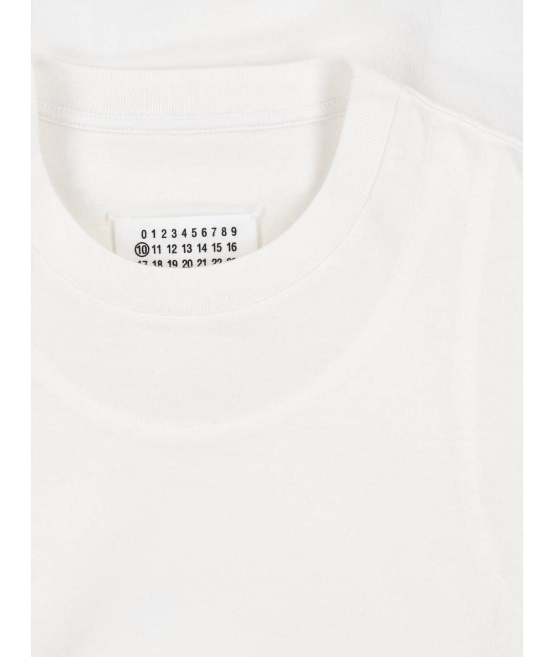 MAISON MARGIELA Белая хлопковая футболка, фото 3