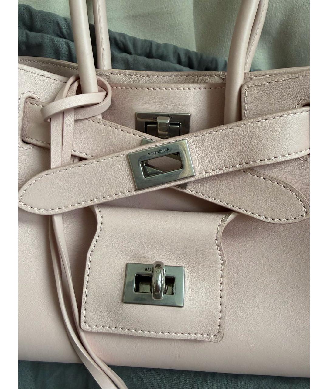 BALENCIAGA Розовая кожаная сумка с короткими ручками, фото 2
