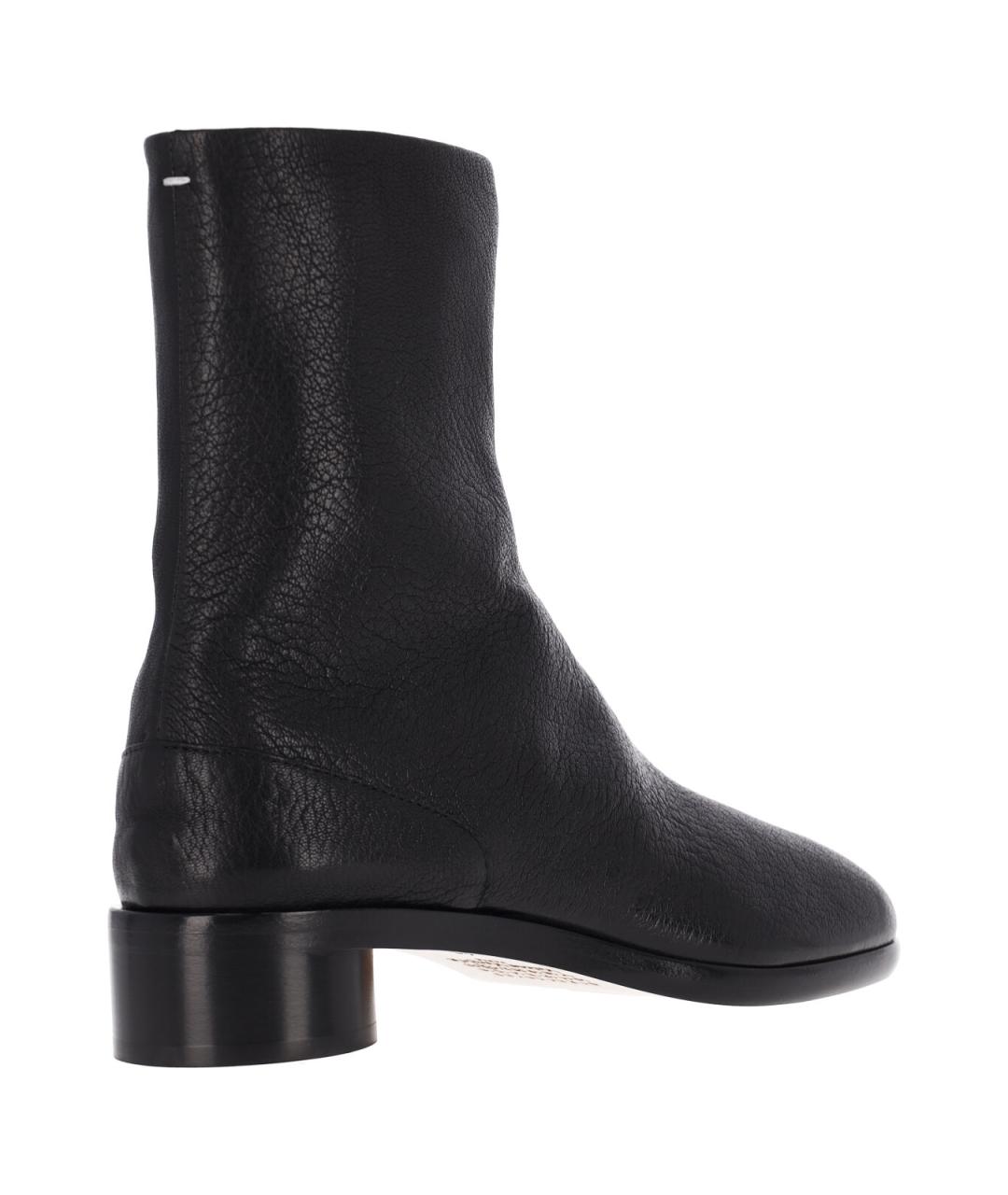 MAISON MARGIELA Черные кожаные высокие ботинки, фото 4
