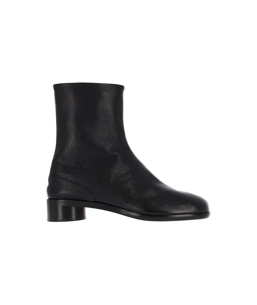MAISON MARGIELA Черные кожаные высокие ботинки, фото 6