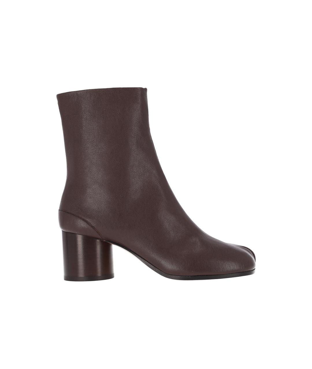 MAISON MARGIELA Коричневые кожаные ботильоны, фото 6