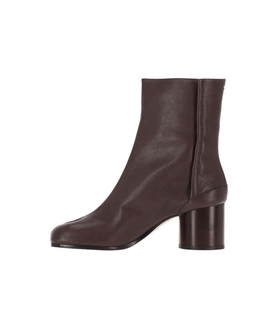 MAISON MARGIELA Коричневые кожаные ботильоны, фото 3