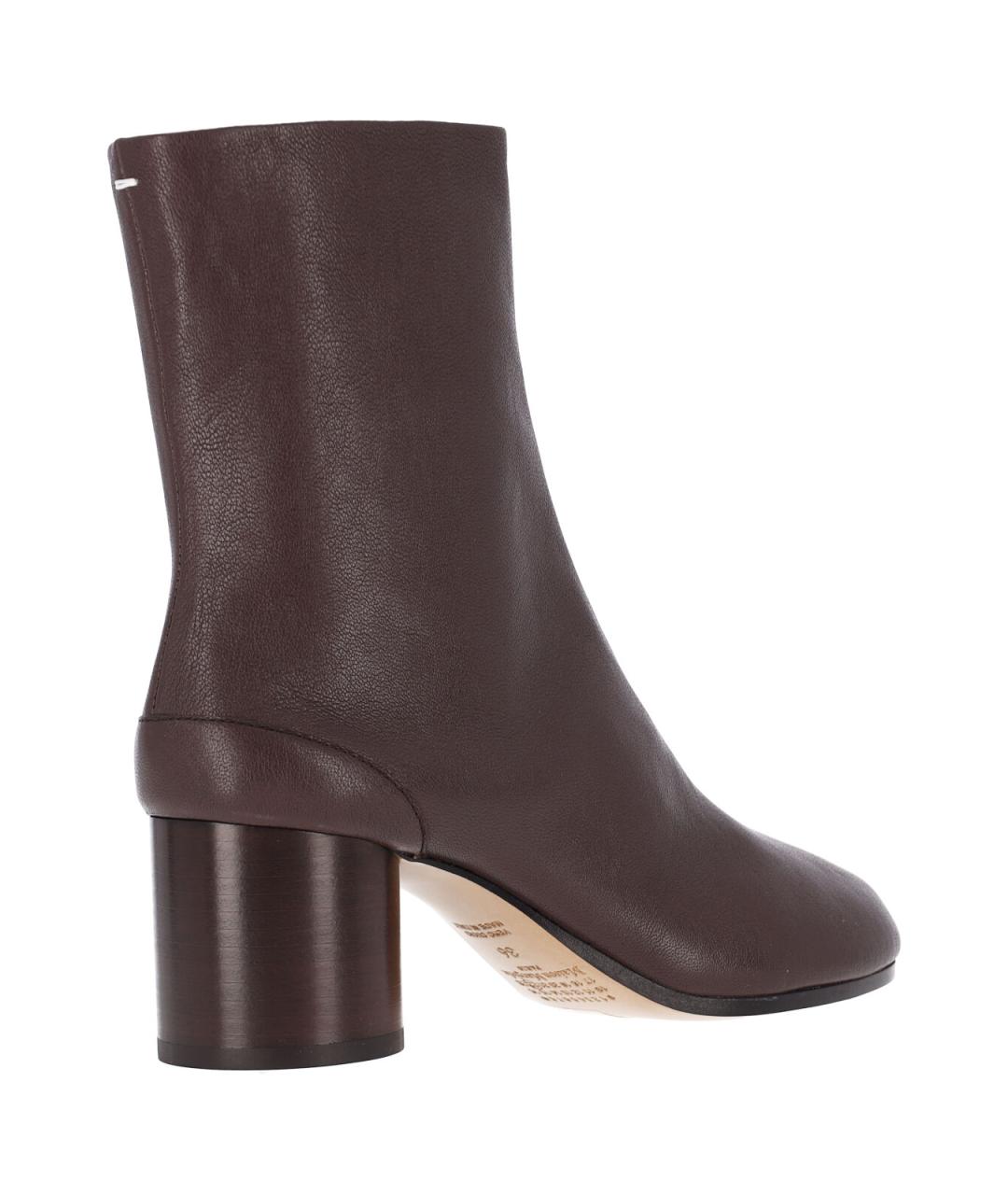 MAISON MARGIELA Коричневые кожаные ботильоны, фото 4