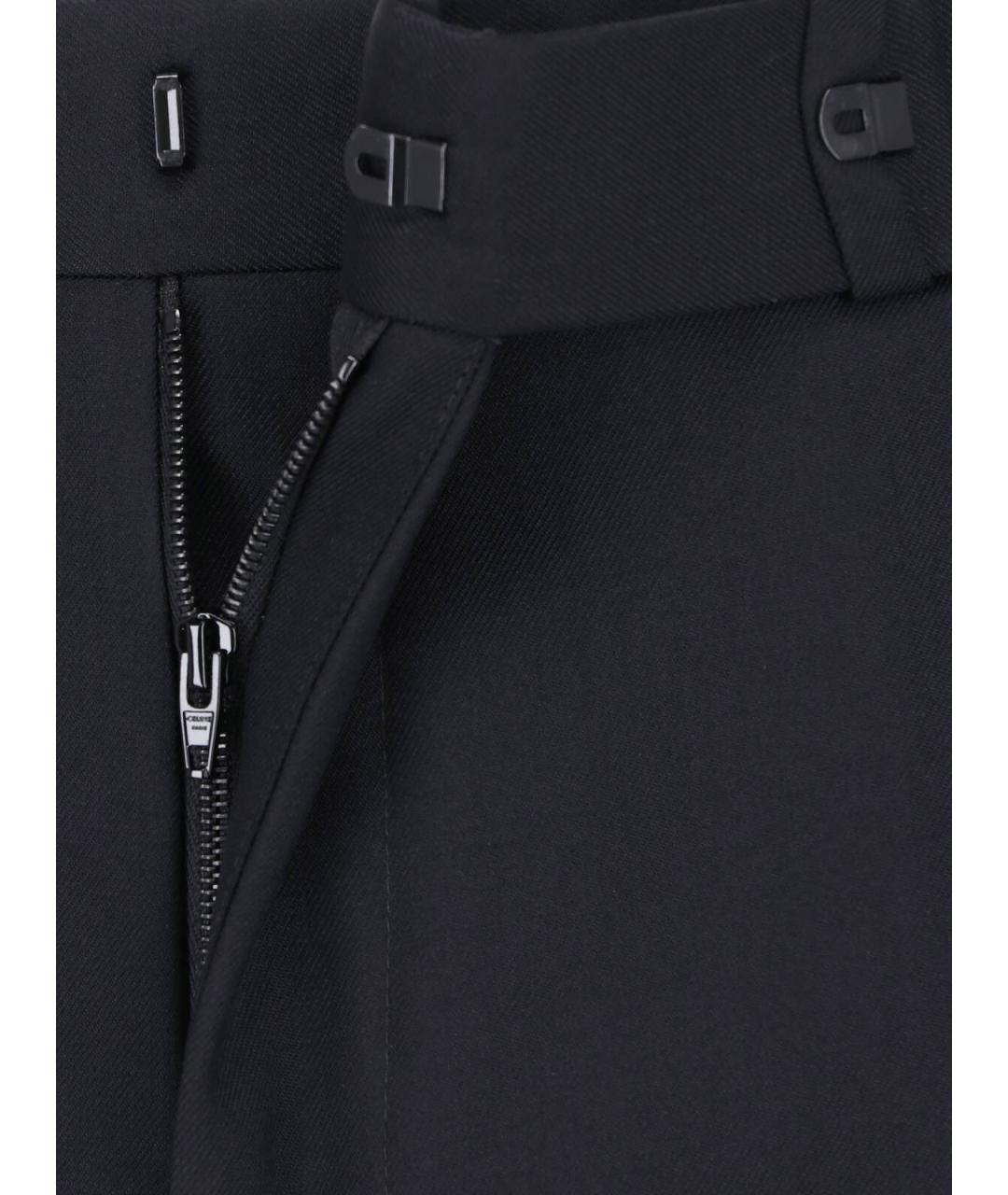 CELINE Черные шерстяные повседневные брюки, фото 5