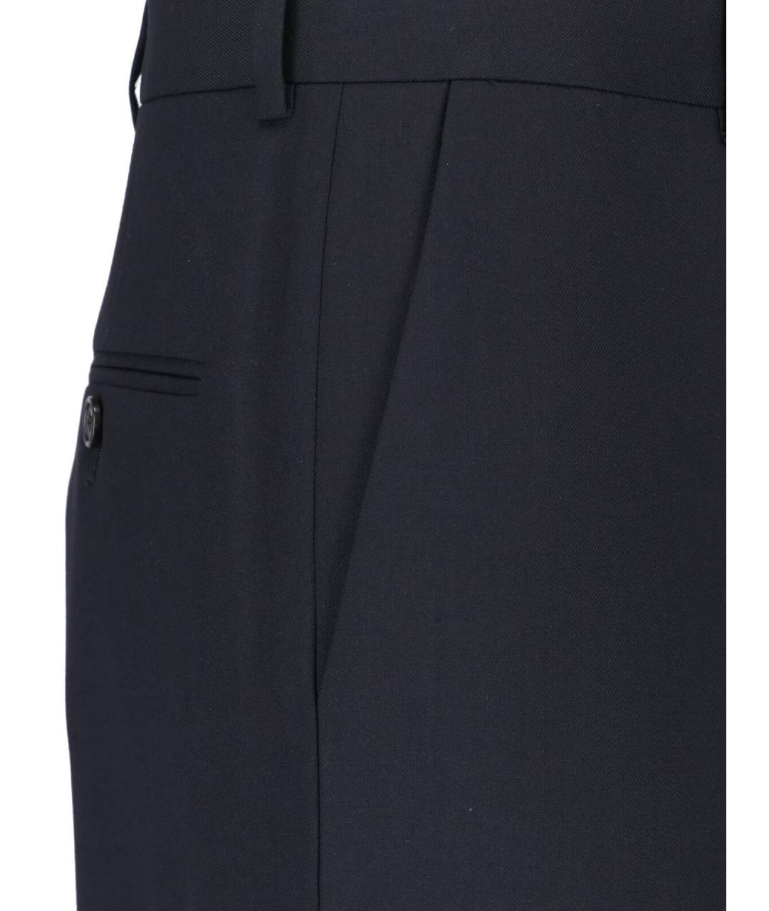 CELINE Черные шерстяные повседневные брюки, фото 4