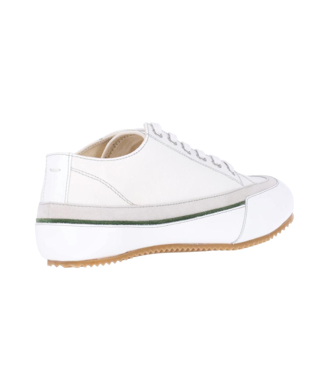 MAISON MARGIELA Белые текстильные низкие кроссовки / кеды, фото 4