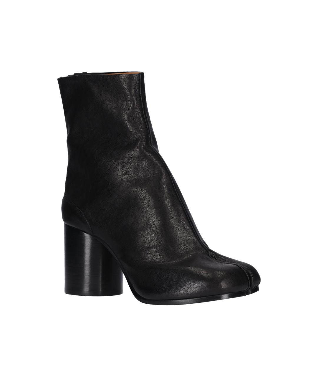 MAISON MARGIELA Черные кожаные ботинки, фото 2