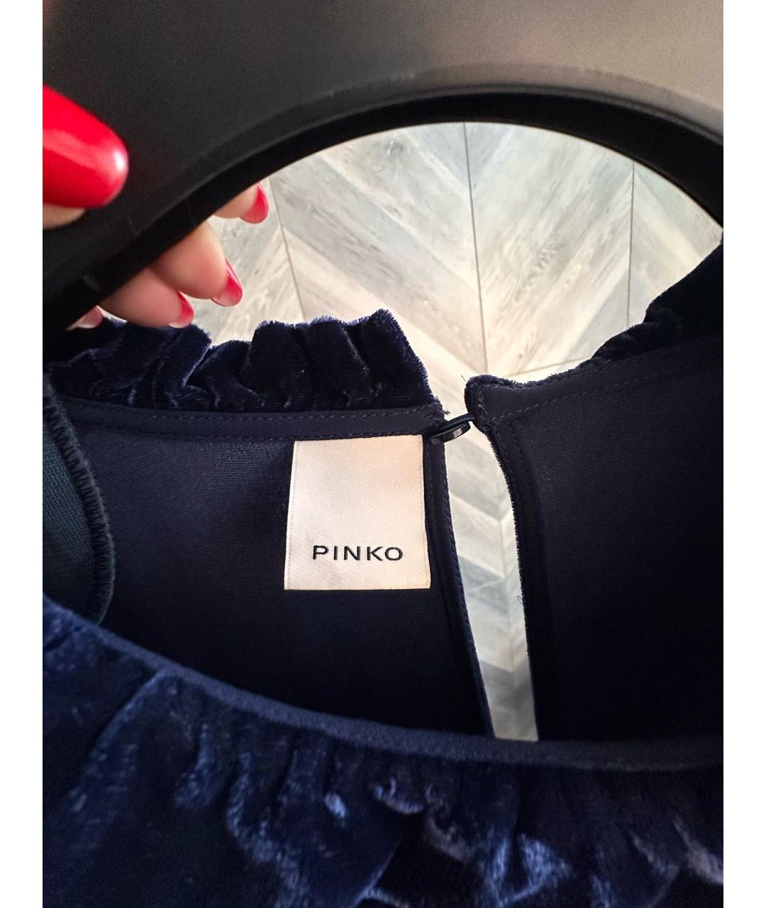 PINKO Темно-синее бархатное платье, фото 4