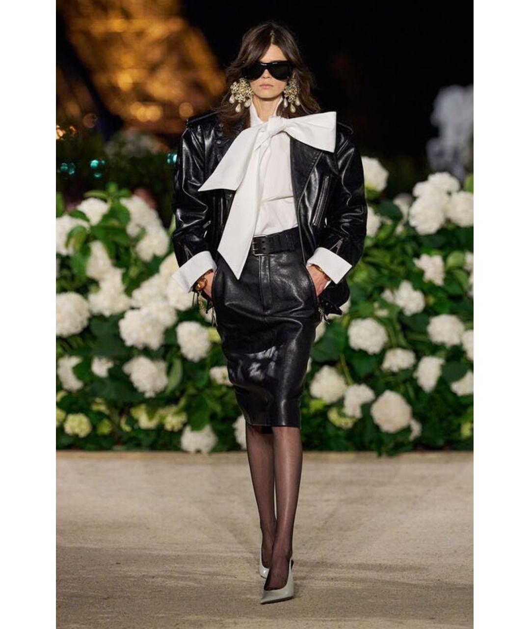 SAINT LAURENT Черная кожаная куртка, фото 2