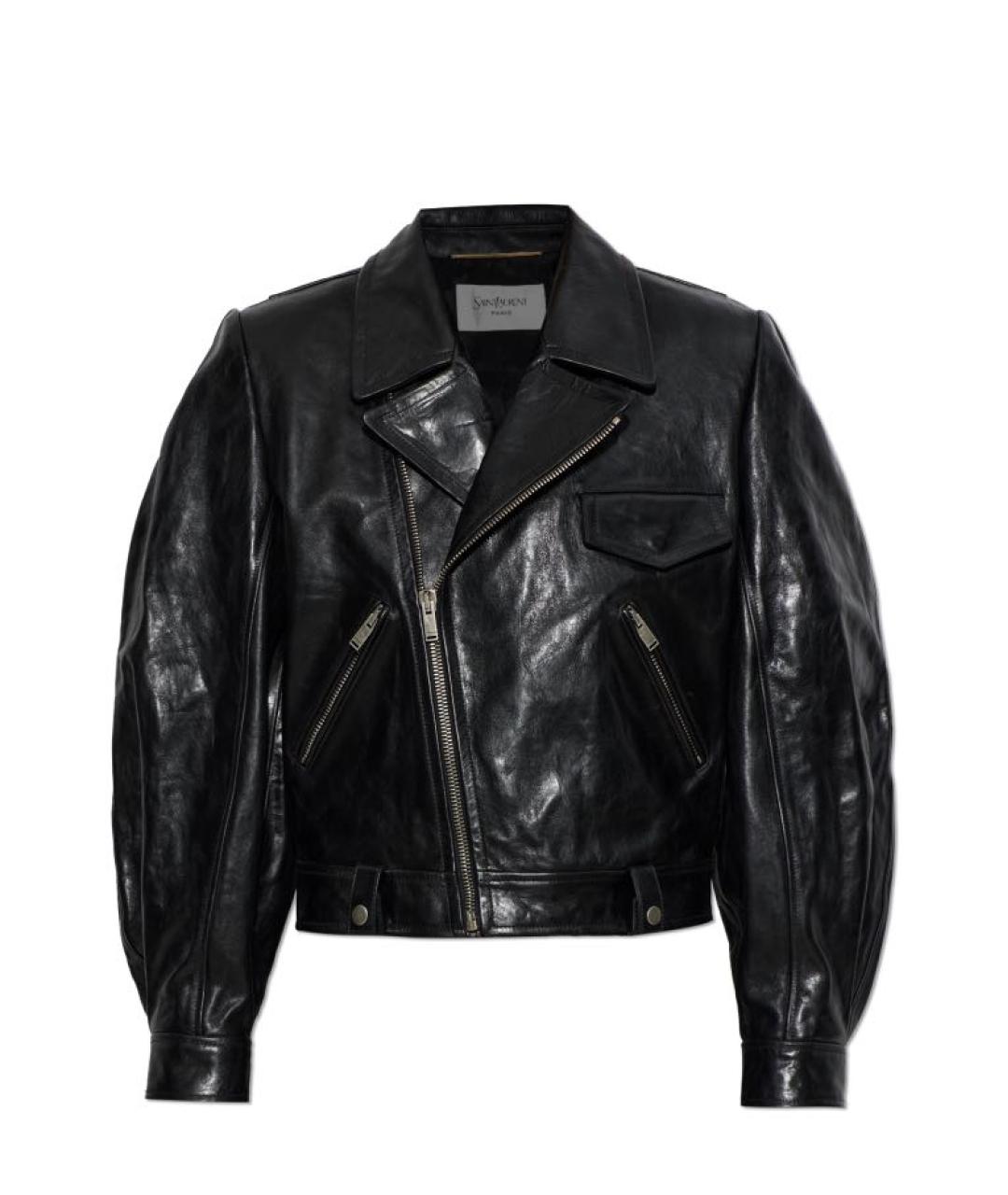 SAINT LAURENT Черная кожаная куртка, фото 1