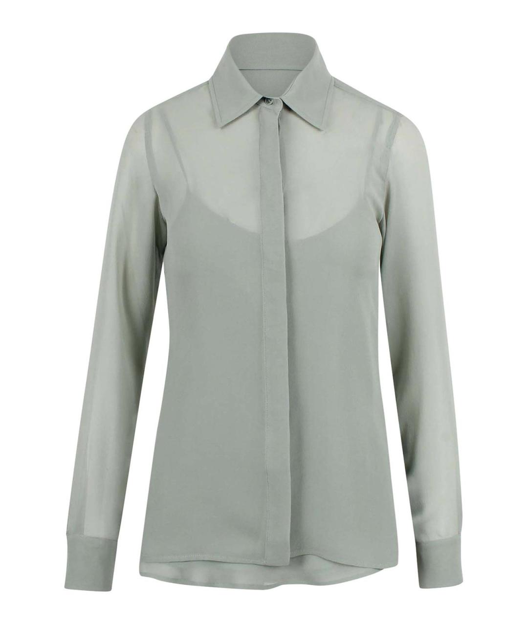 MAX MARA Зеленая шелковая рубашка, фото 1