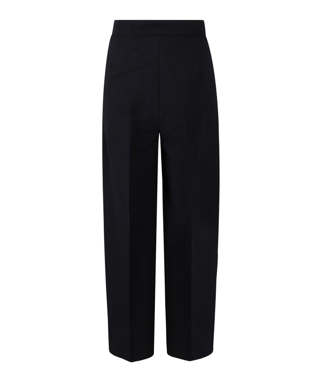 MAX MARA Синие шерстяные прямые брюки, фото 2