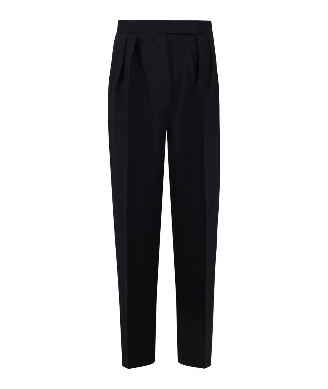 MAX MARA Синие шерстяные прямые брюки, фото 1