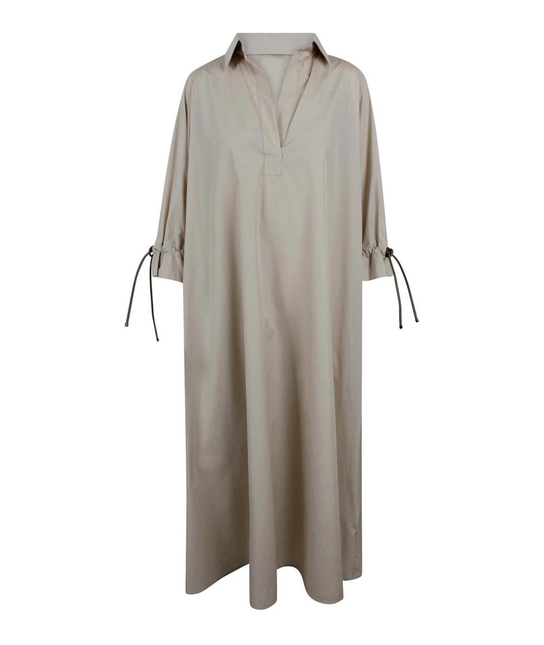MAX MARA Бежевое хлопковое повседневное платье, фото 1