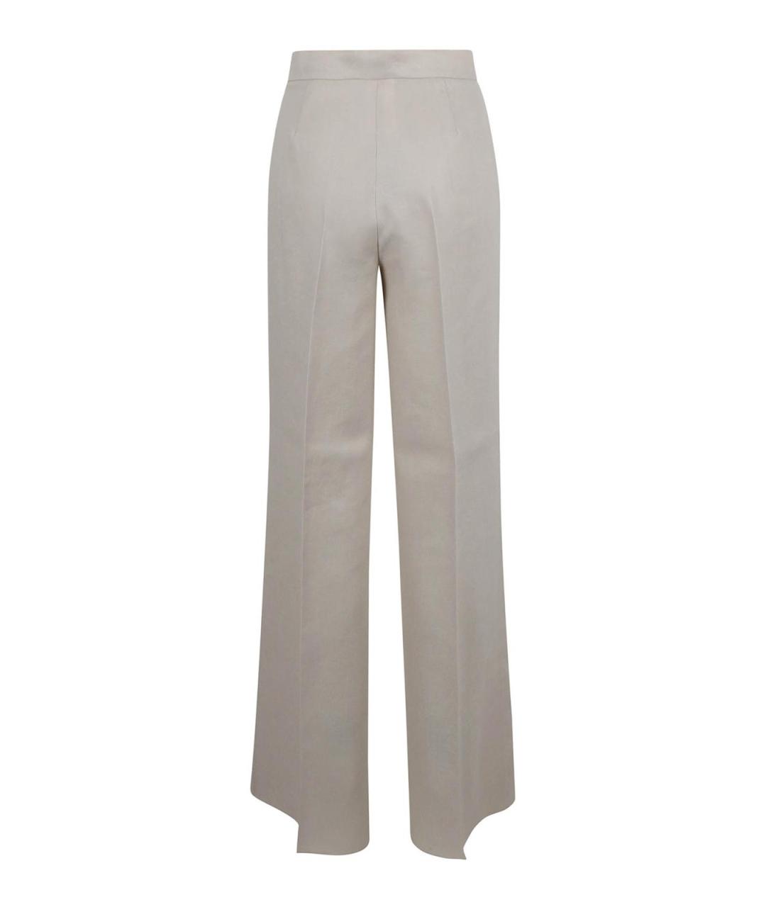 MAX MARA Бежевые льняные прямые брюки, фото 2
