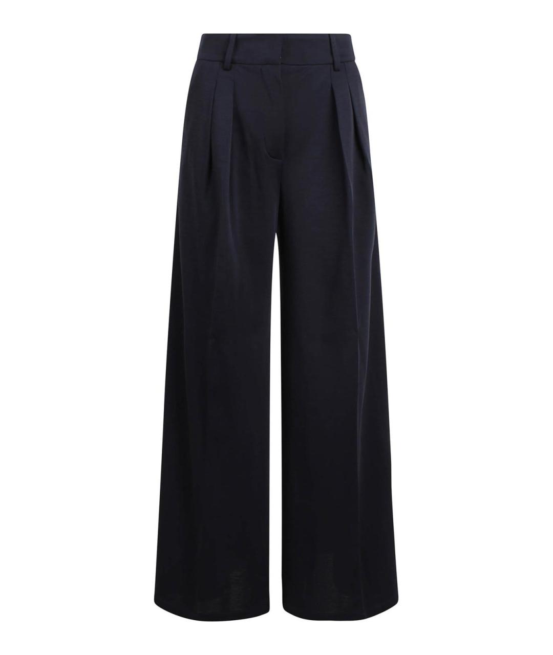 MAX MARA Синие шерстяные брюки широкие, фото 1