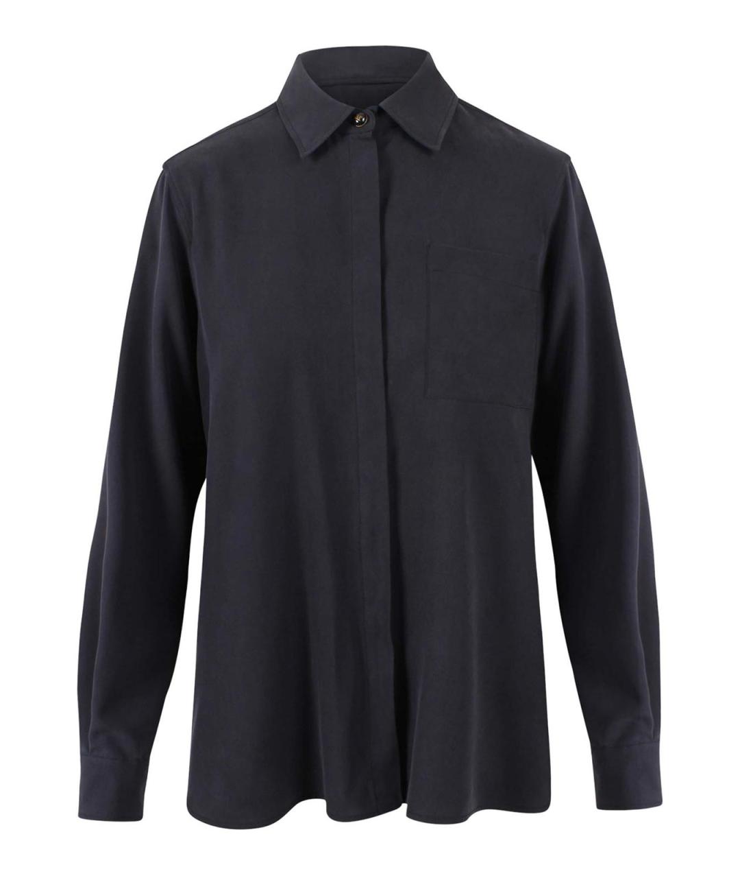 MAX MARA Синяя шелковая рубашка, фото 1