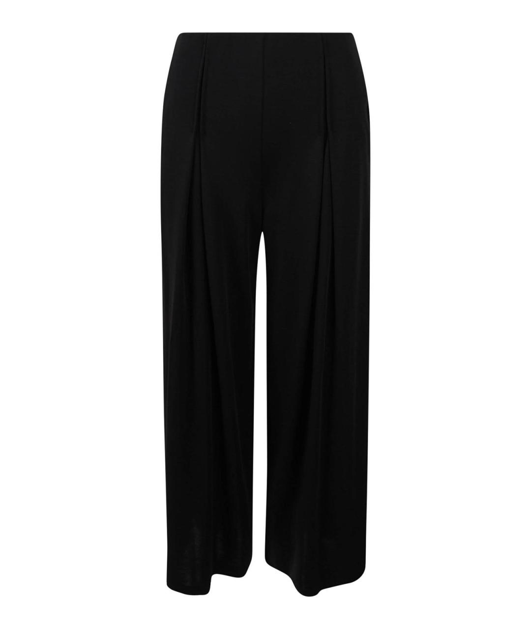 MAX MARA Черные шерстяные брюки широкие, фото 1