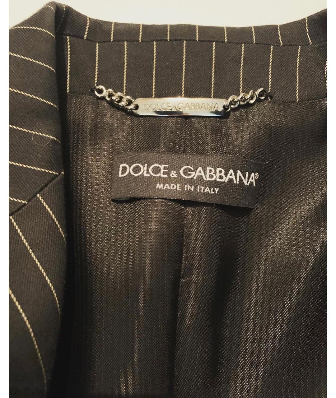 DOLCE&GABBANA Черный хлопко-эластановый костюм с брюками, фото 3