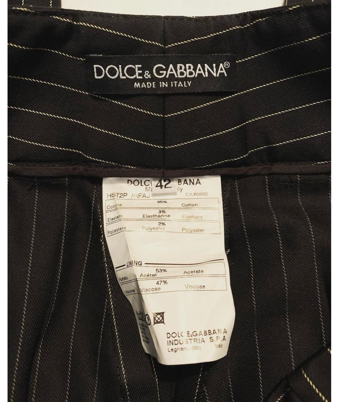 DOLCE&GABBANA Черный хлопко-эластановый костюм с брюками, фото 7