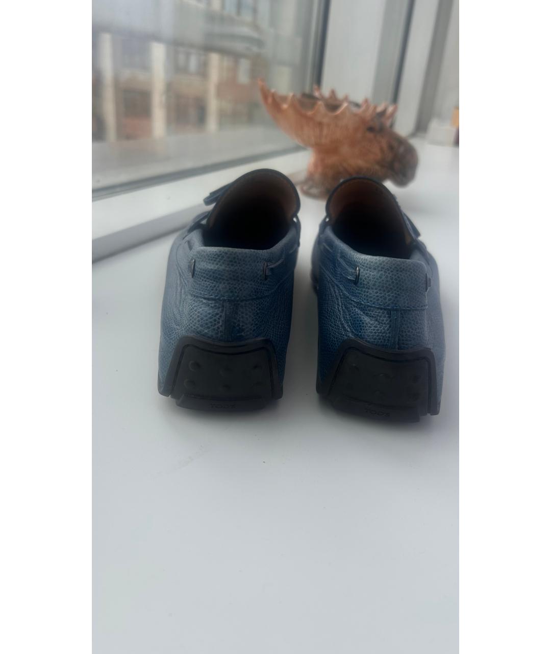 TOD'S Синие кожаные высокие ботинки, фото 3