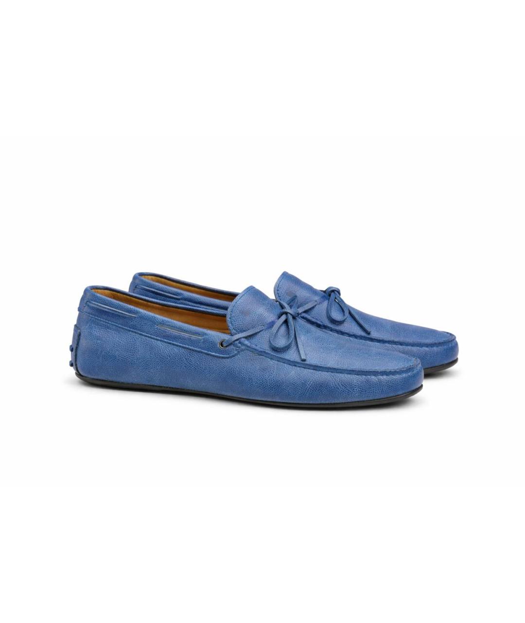 TOD'S Синие кожаные высокие ботинки, фото 4