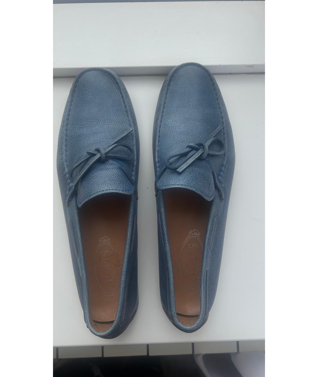 TOD'S Синие кожаные высокие ботинки, фото 2