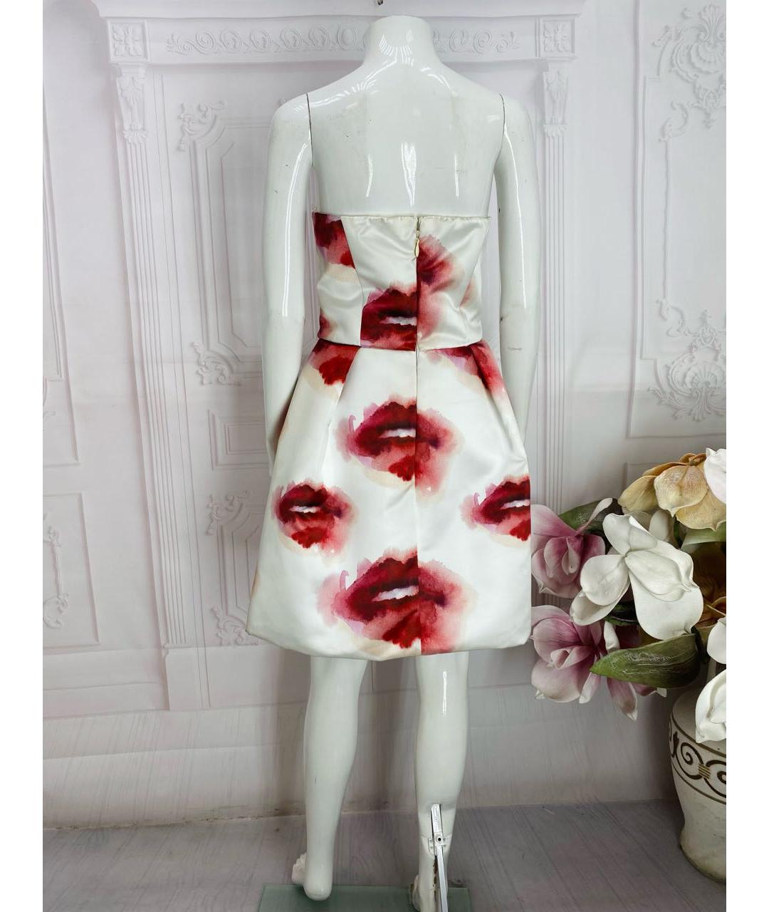 MSGM Белое полиэстеровое коктейльное платье, фото 2