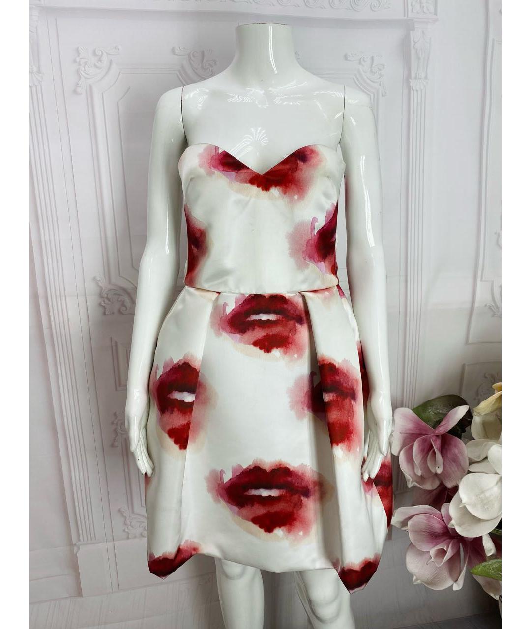 MSGM Белое полиэстеровое коктейльное платье, фото 5