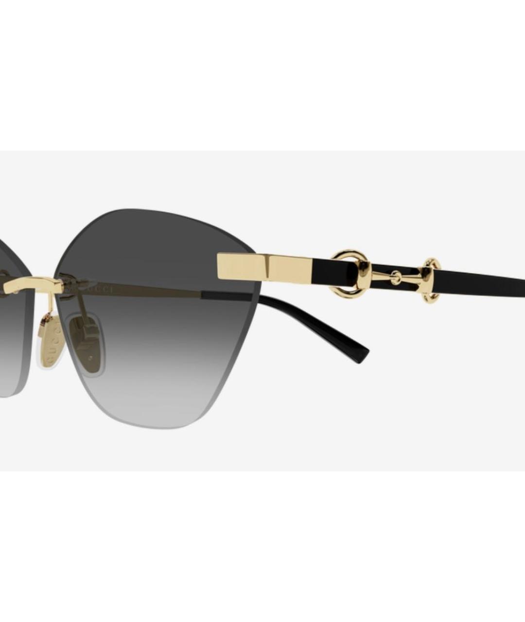 GUCCI Золотые металлические солнцезащитные очки, фото 2