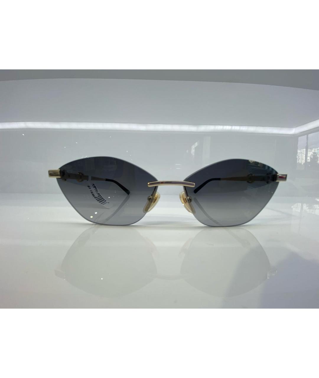 GUCCI Золотые металлические солнцезащитные очки, фото 4