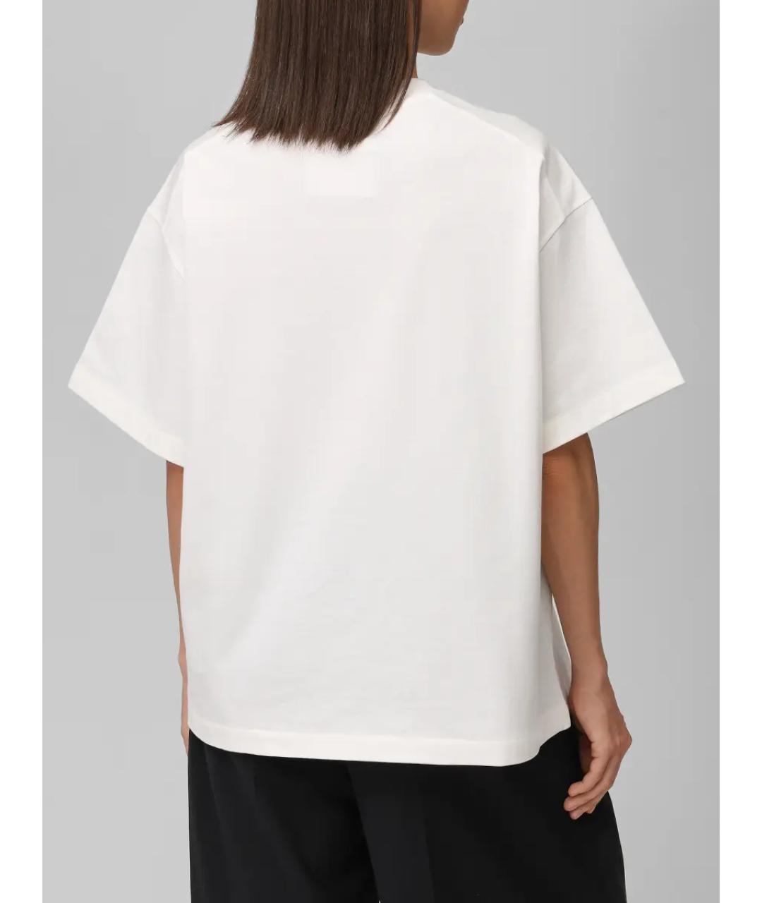 JIL SANDER Белая хлопковая футболка, фото 3