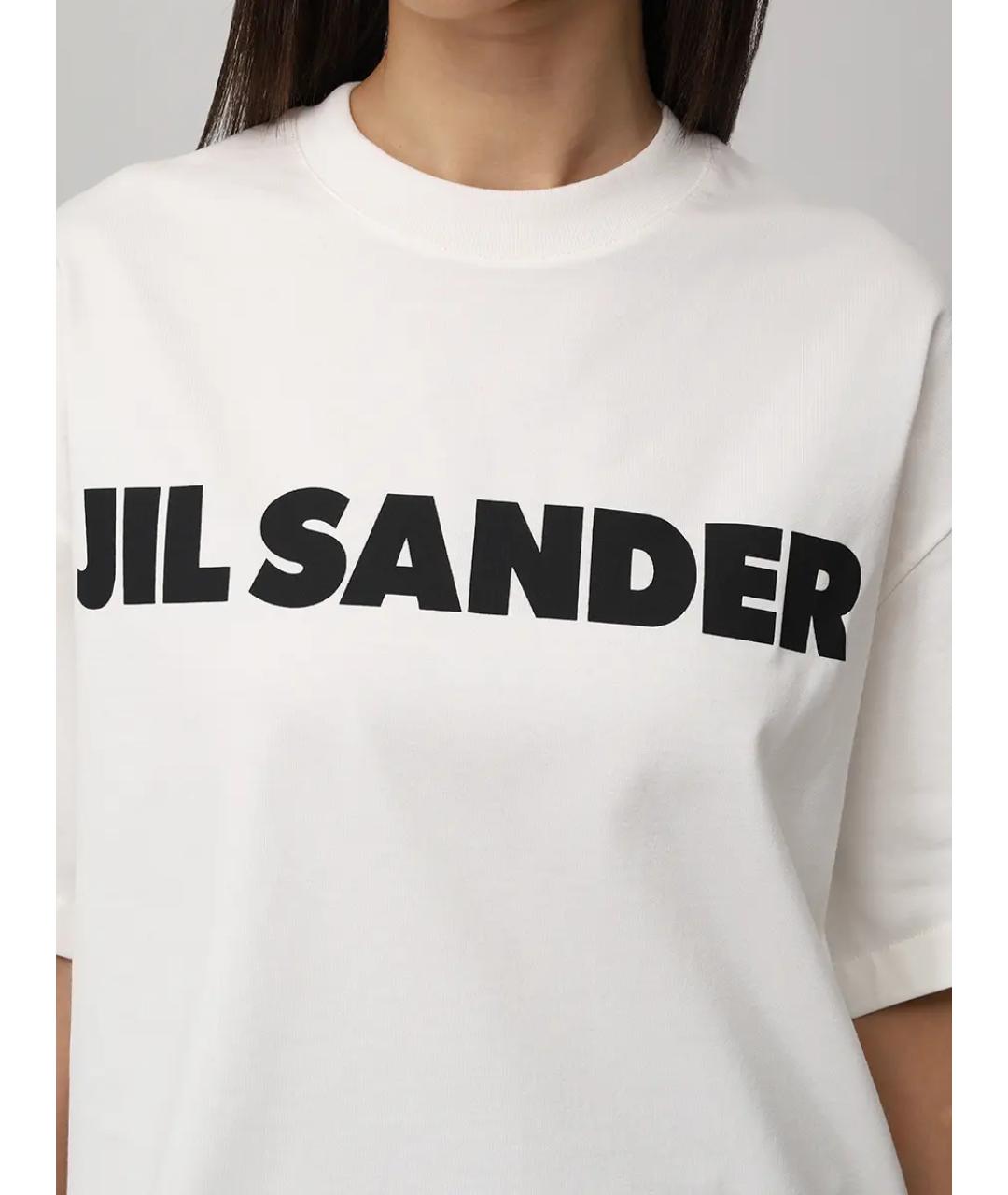 JIL SANDER Белая хлопковая футболка, фото 5