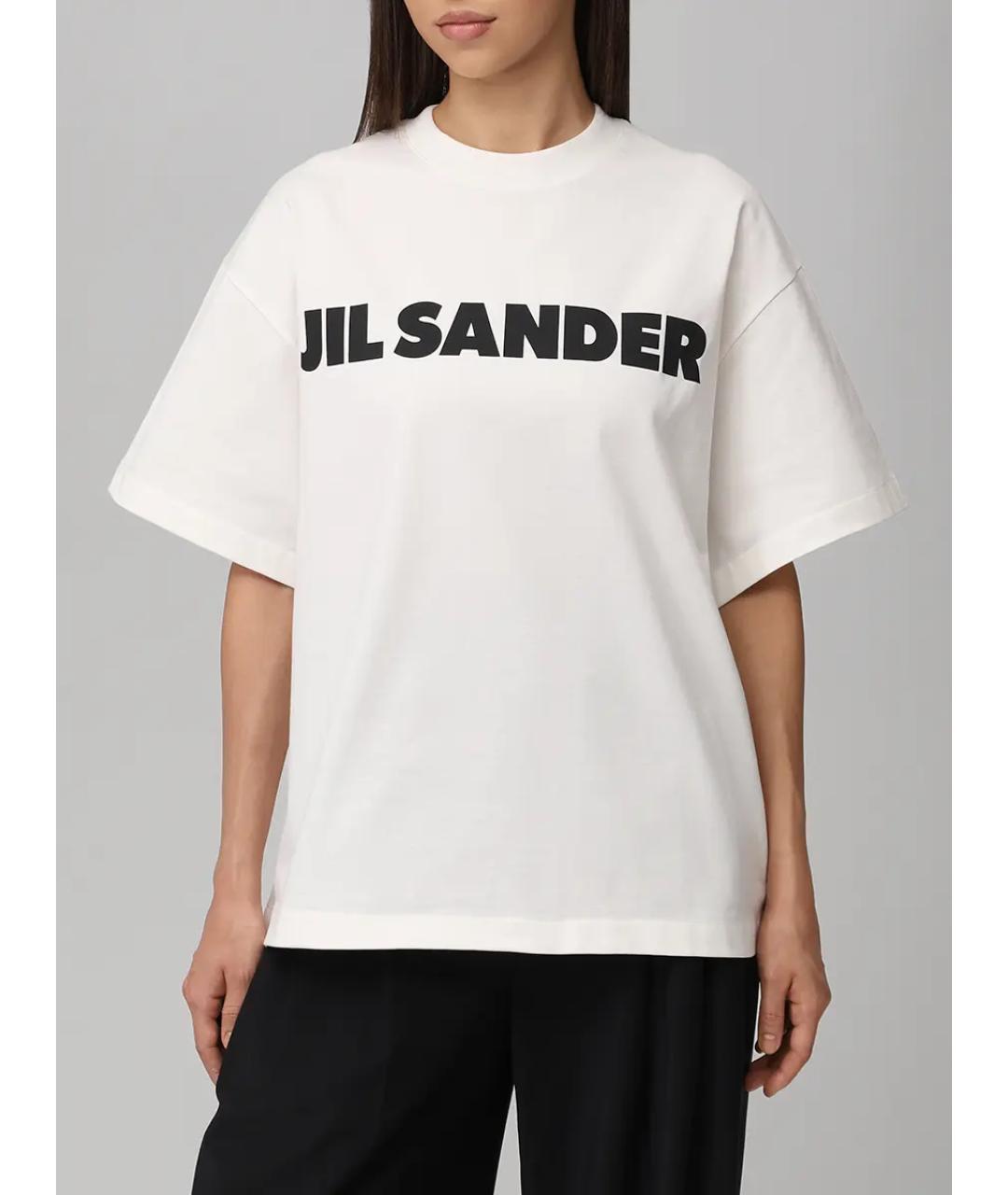 JIL SANDER Белая хлопковая футболка, фото 4