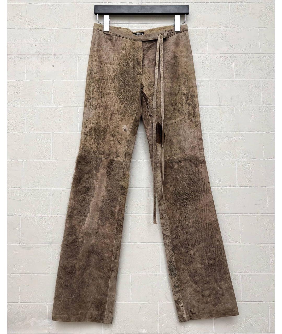 ANN DEMEULEMEESTER Коричневый кожаный костюм с брюками, фото 2