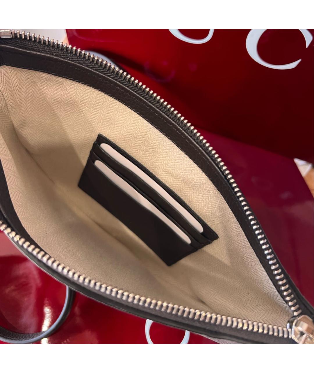 GUCCI Коричневая кожаная сумка через плечо, фото 4