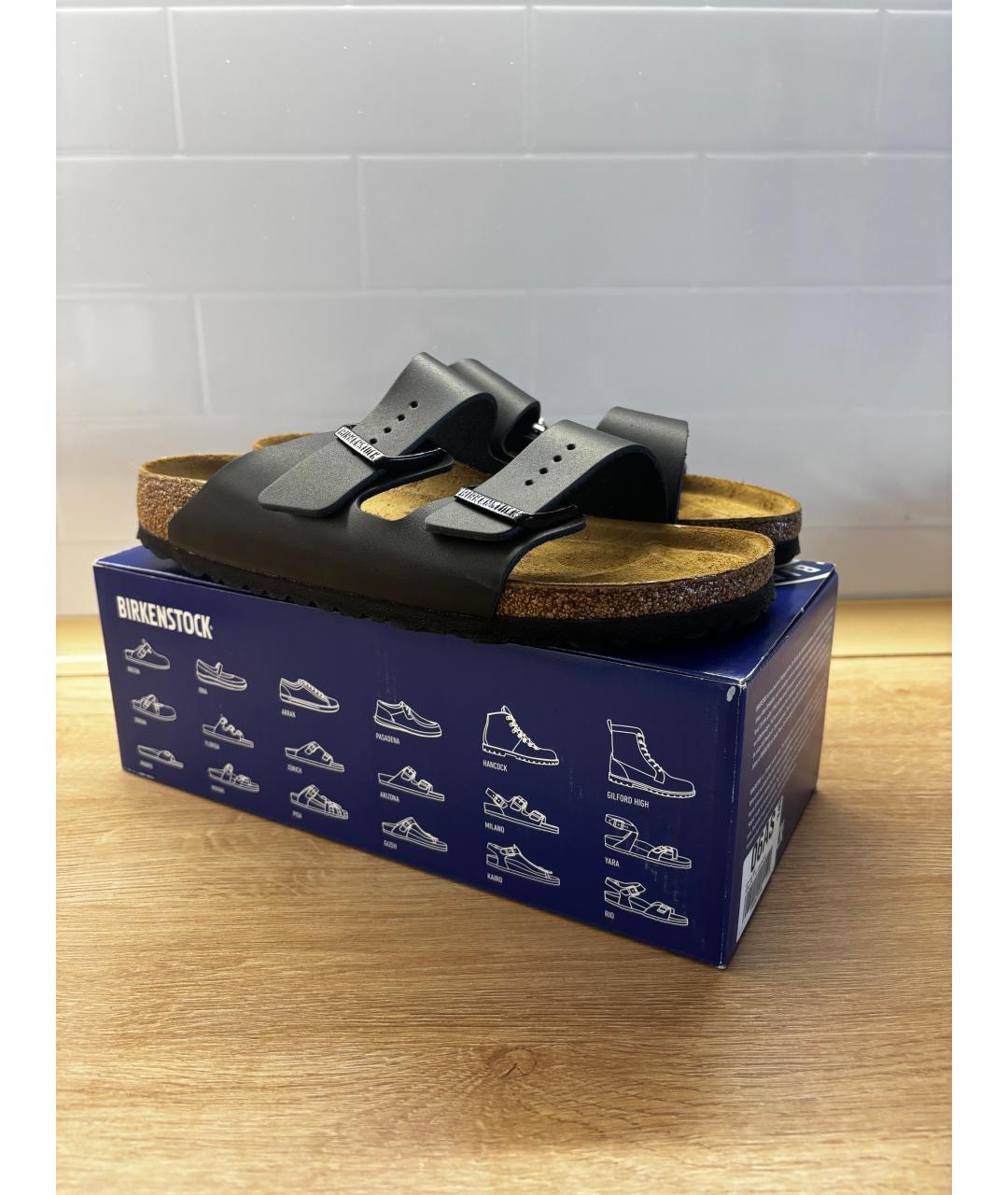 BIRKENSTOCK Черные кожаные сандалии, фото 2