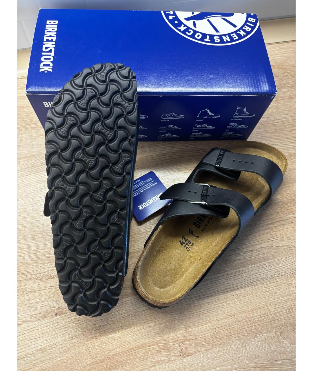 BIRKENSTOCK Черные кожаные сандалии, фото 5