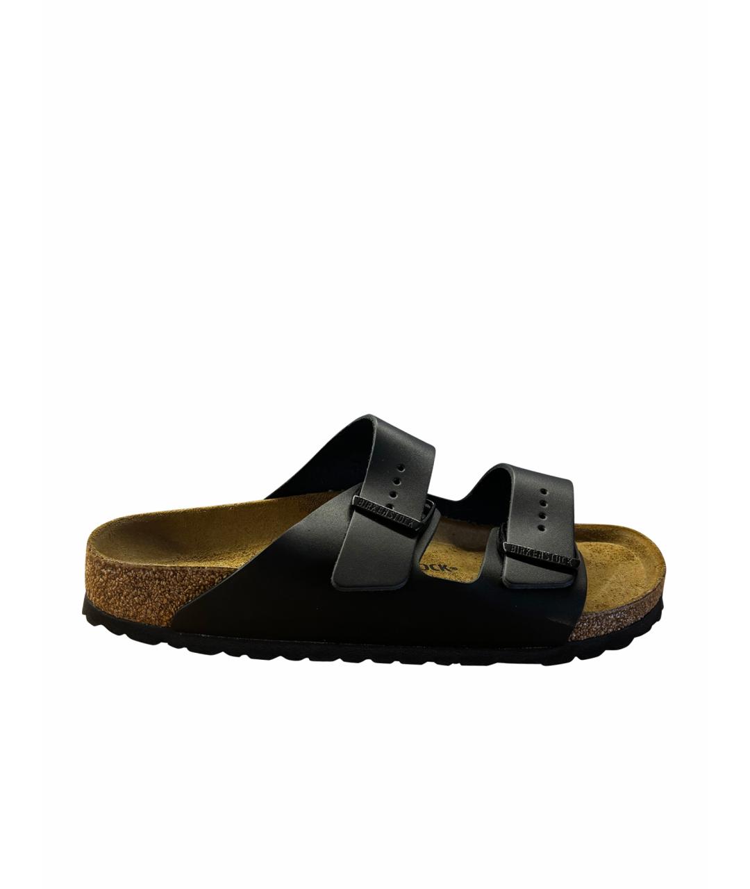 BIRKENSTOCK Черные кожаные сандалии, фото 1
