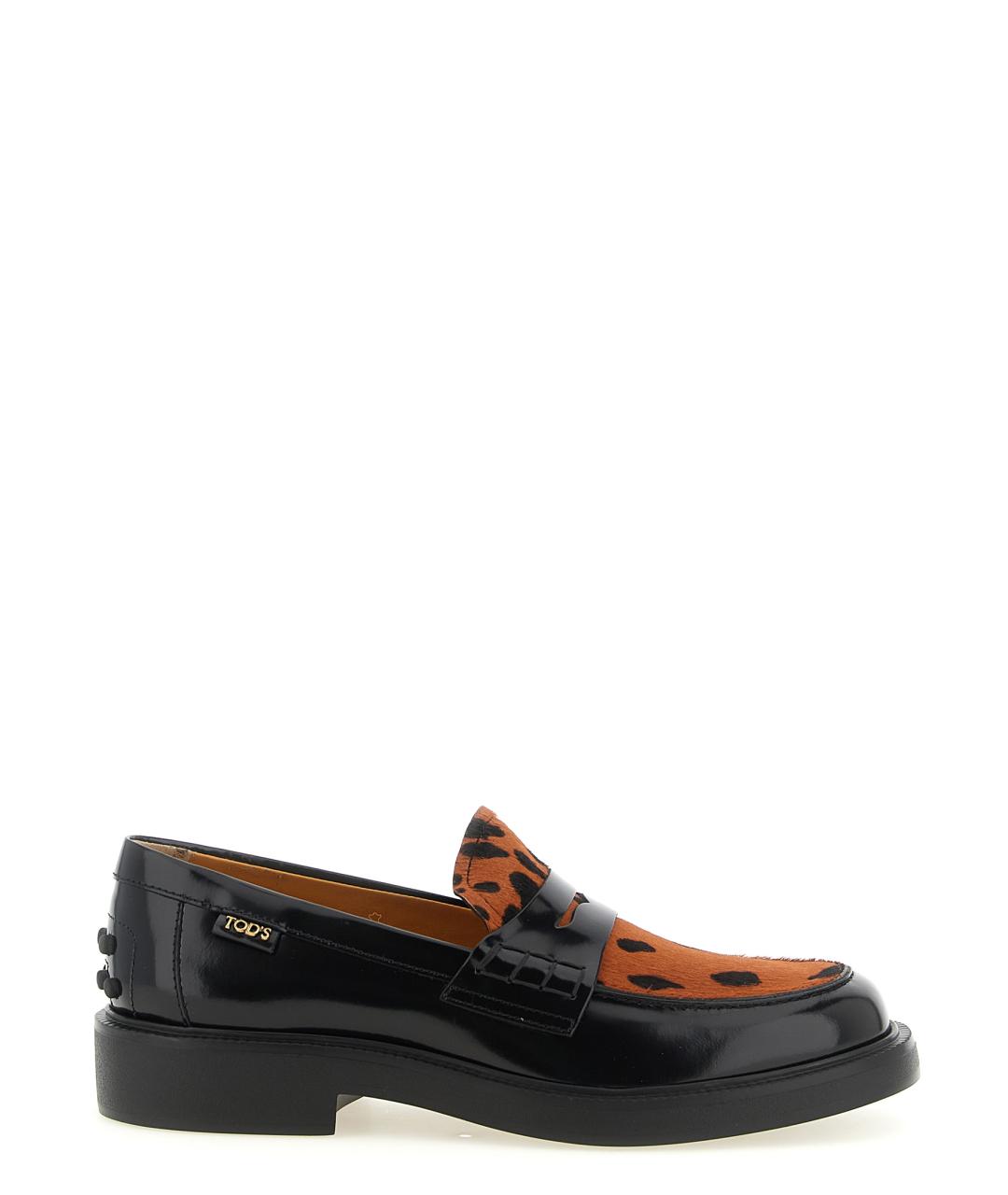 TOD'S Черные кожаные лоферы, фото 1