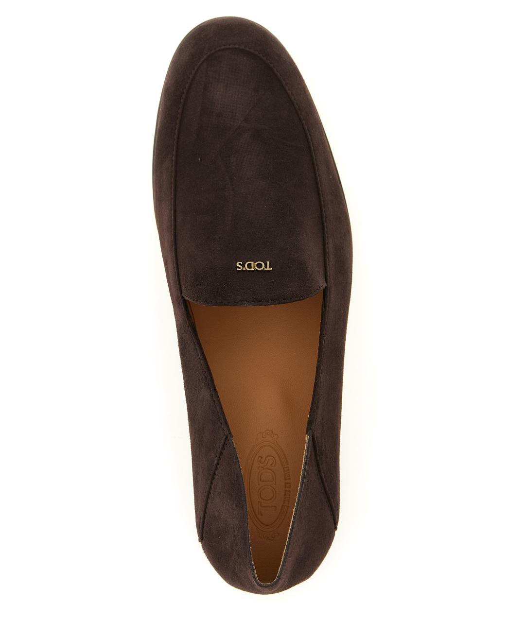 TOD'S Коричневые замшевые лоферы, фото 4