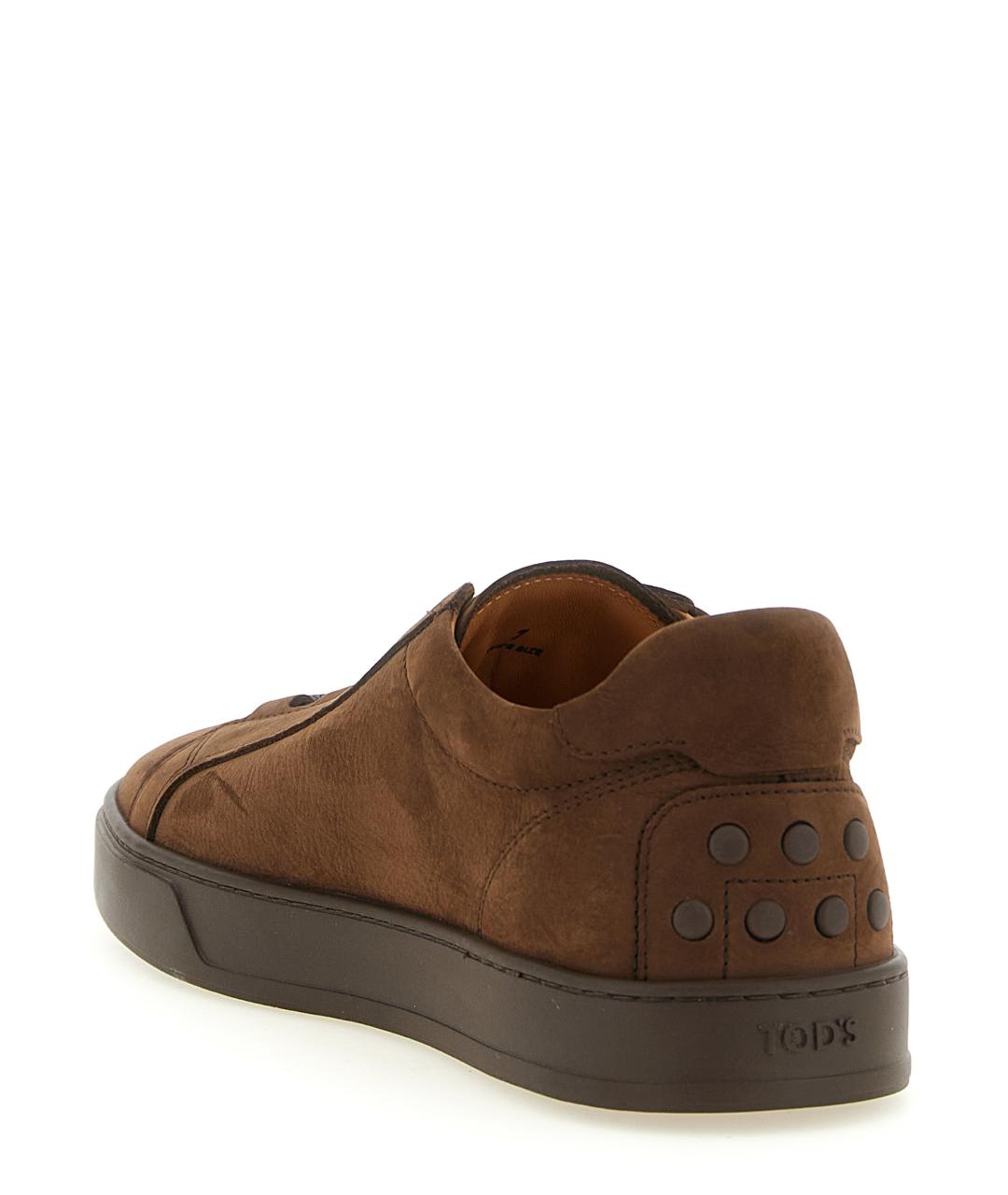TOD'S Коричневые замшевые низкие кроссовки / кеды, фото 3