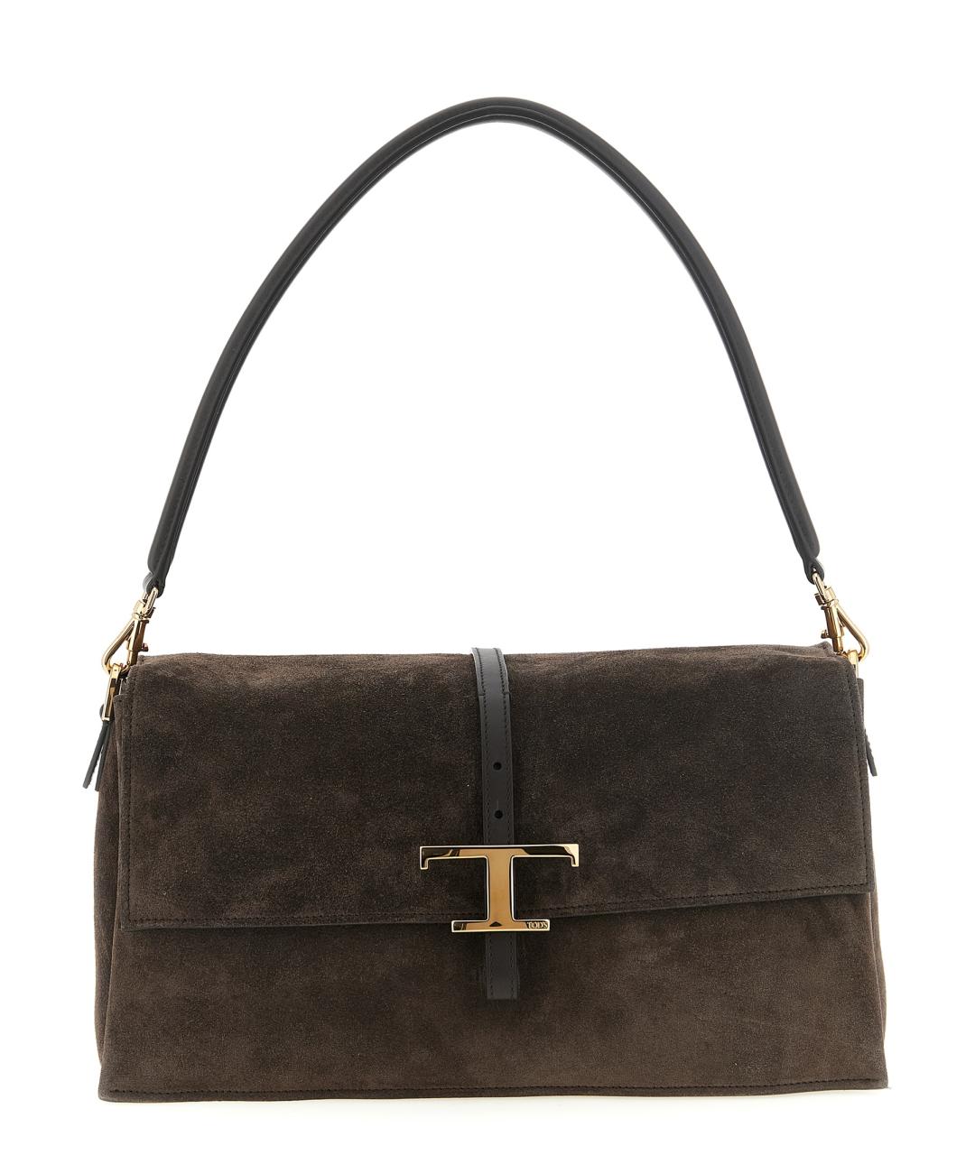 TOD'S Коричневая замшевая сумка через плечо, фото 1