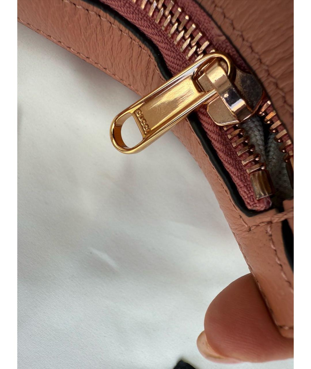 GUCCI Розовая тканевая сумка с короткими ручками, фото 4