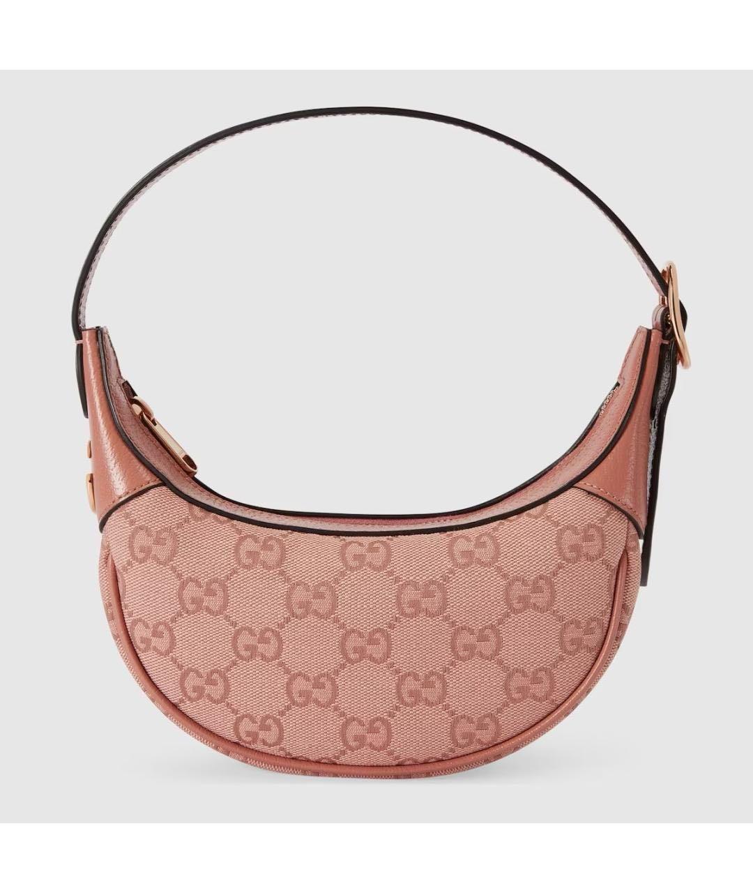 GUCCI Розовая тканевая сумка с короткими ручками, фото 5