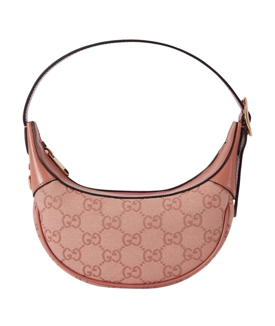 GUCCI Розовая тканевая сумка с короткими ручками, фото 1